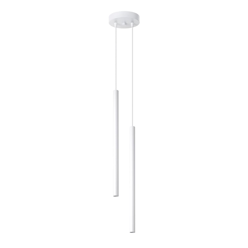Lampa wisząca PASTELO 2 biała, nowoczesna - 15x15x118cm Sollux