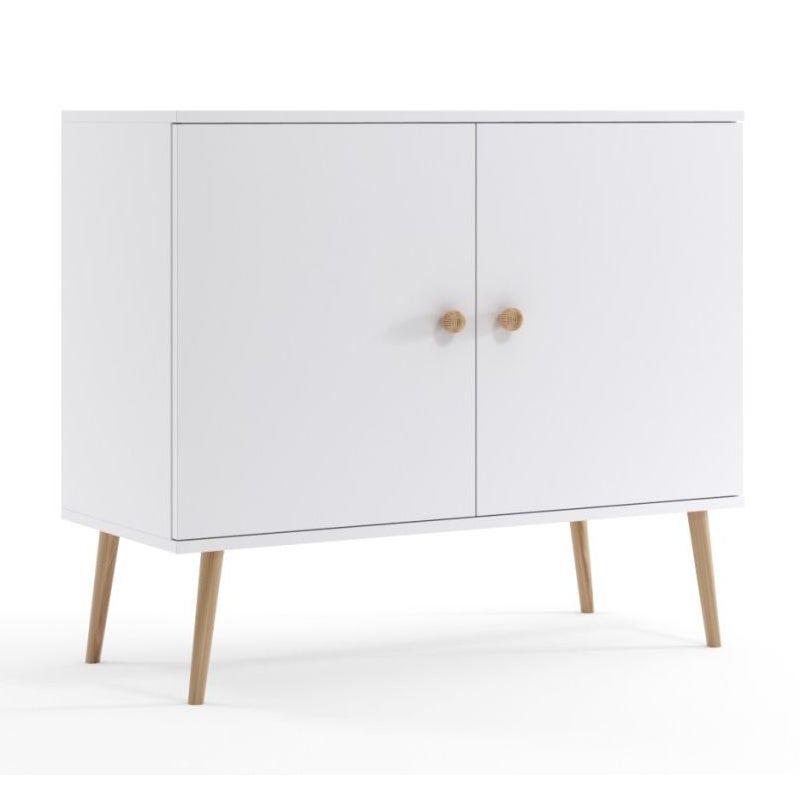 Komoda LEBEL z drzwiczkami 100cm biała mat