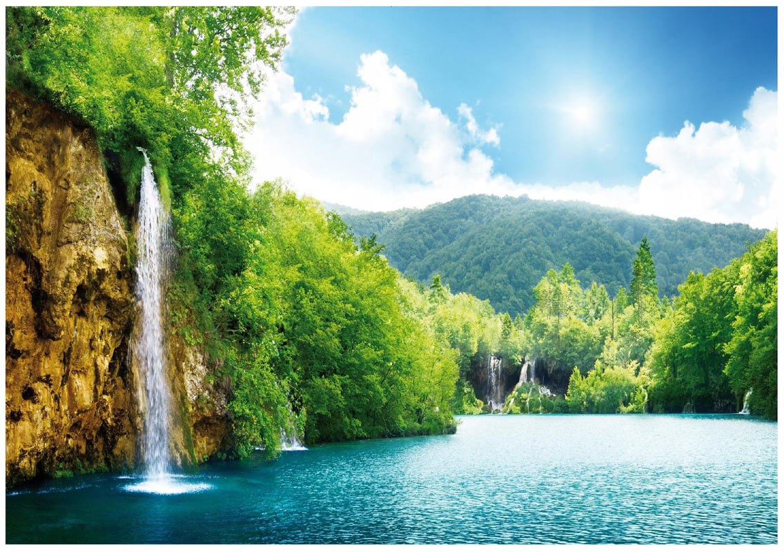 Fototapeta Wodospad Las Natura 400x280 cm Tapeta Do Sypialni Salonu Kuchni Na Flizelinie