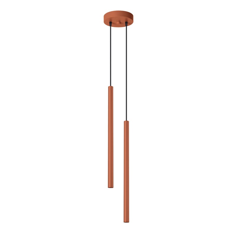 Lampa wisząca PASTELO 2 czerwony ochra, nowoczesna - 15x15x104cm Sollux