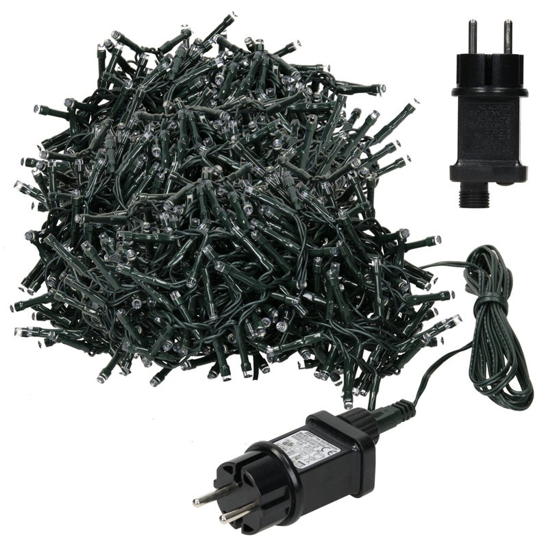 ECD Germany, lancuch swietlny, PVC, kolor swiatla bialy, dlugosc 36m, 1800 LED, lancuch swietlny, Boze Narodzenie, choinka, lampki swiateczne, kabel