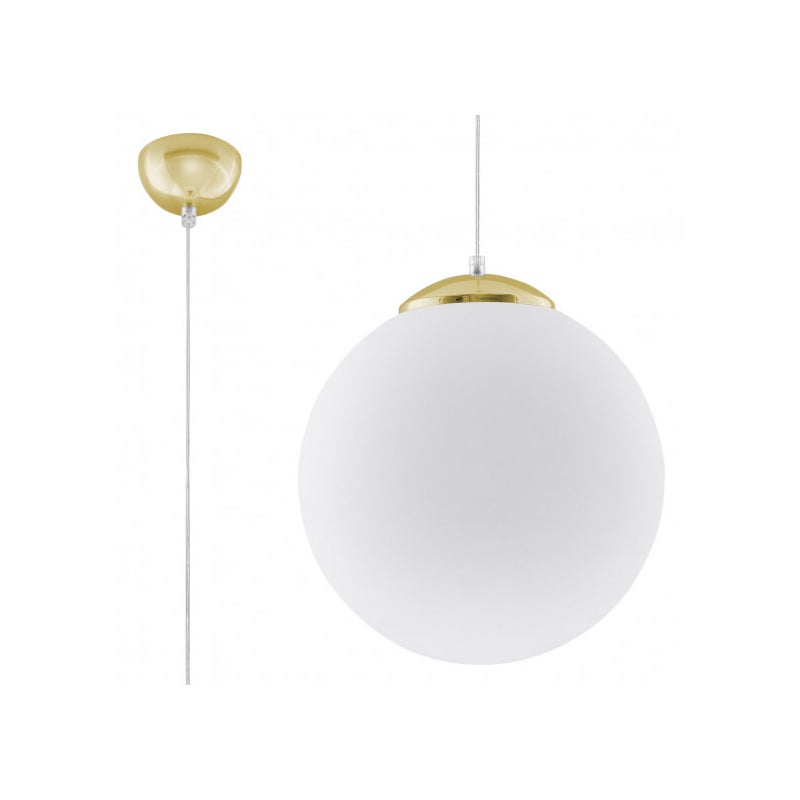 Lampa wisząca UGO 30 złota, minimalistyczna - 30x30x120cm Sollux