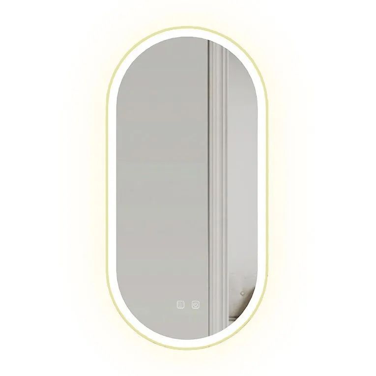 Lustro ścienne LED OVL 50x100cm Złote
