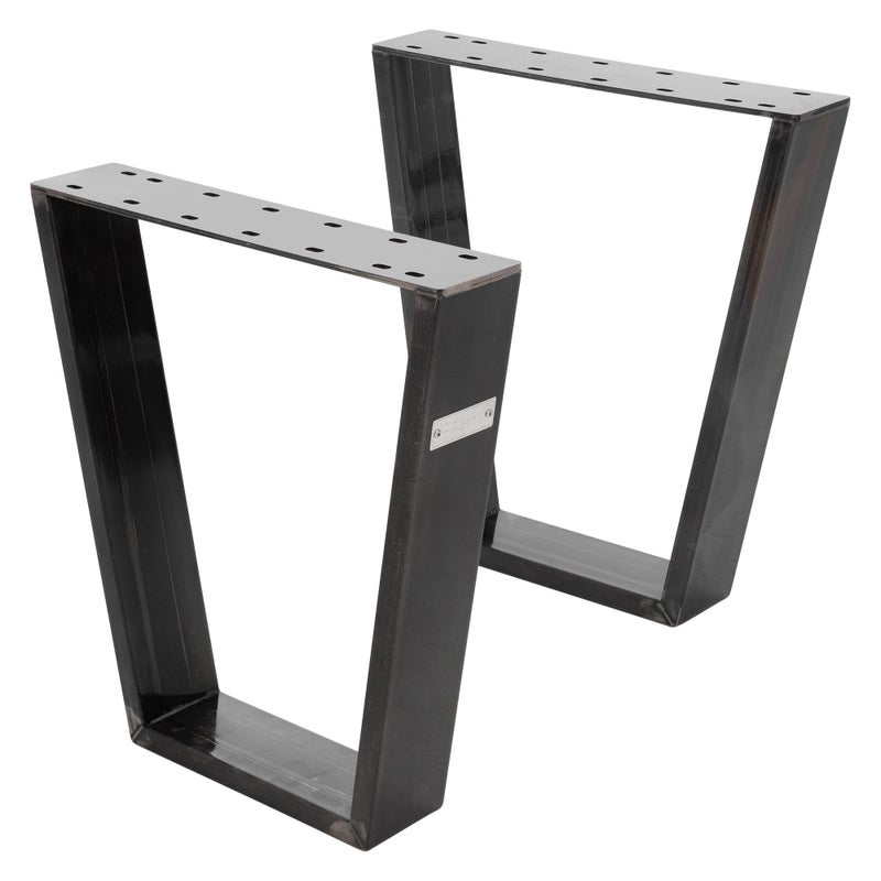 ML-Design zestaw 2 nóg stolowych trapezowych 40x43 cm V-kształtne stal malowana proszkowo industrialne profil 8x2 cm metalowa rama podstawy mebli