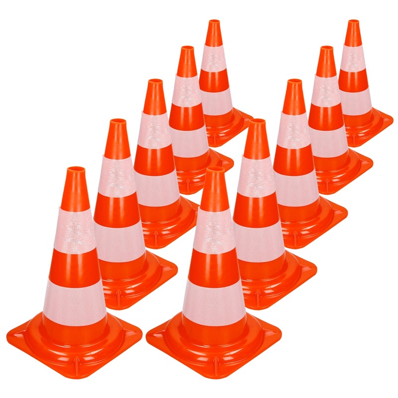ECD Germany 10 sztuk slupków drogowych 50 cm pomaranczowo-biale slupki odblaskowe ostrzegawcze znakujace zapewniajace bezpieczenstwo na drodze Idealne