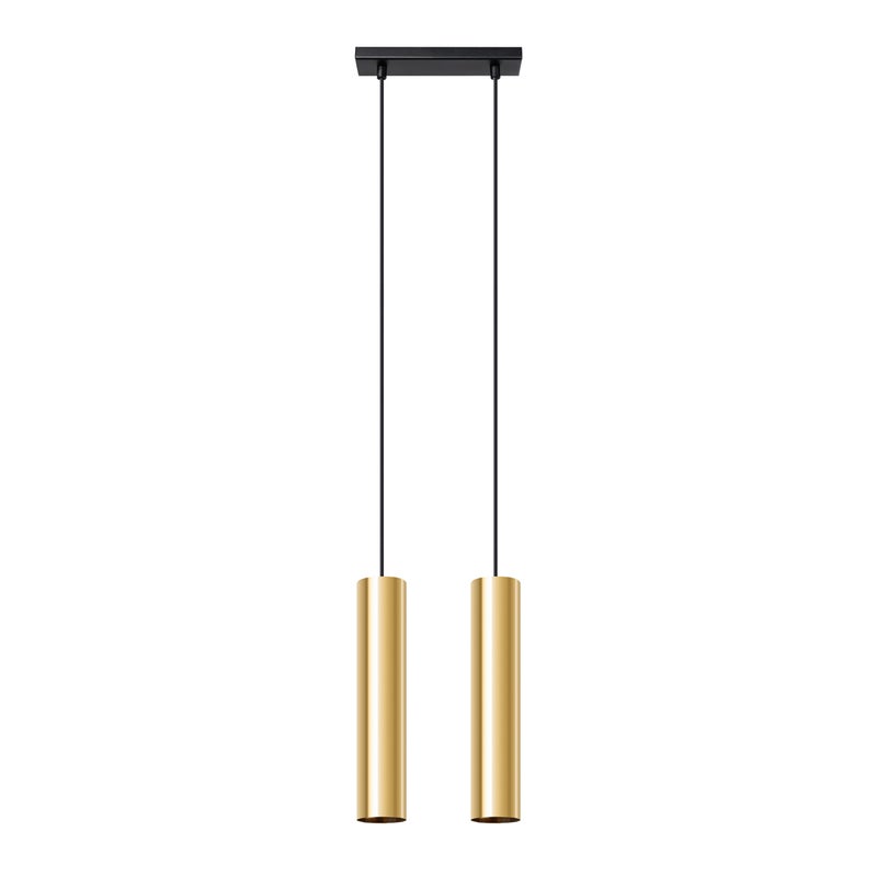 Lampa wisząca LAGOS 2 złoto polerowane, nowoczesna - 30x6x90cm Sollux
