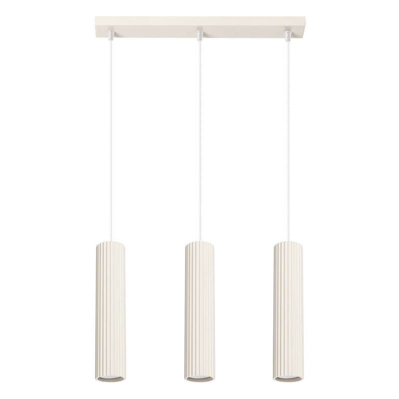Lampa wisząca KARBON 3L beżowa, minimalistyczna - 45x6.5x98cm Sollux