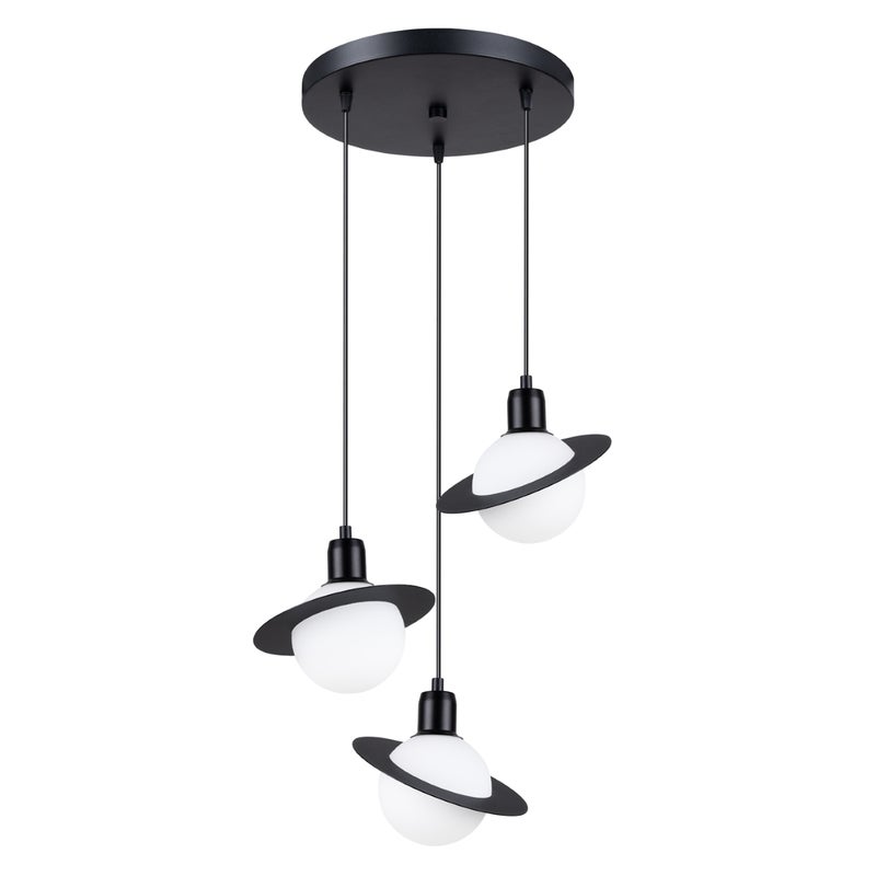 Lampa wisząca HYPERION 3P czarna, nowoczesna - 32x32x120cm Sollux