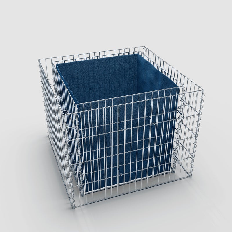 Prostokątne podwyższone łóżko 100 cm x 80 cm x 60 cm (dł. x wys. x gł.), rozmiar oczek 5 x 20 cm, grubość ścianki 10 cm (bez siatki podstawy)