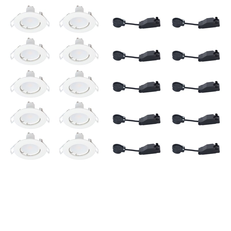 GENERIC - Zestaw 40 reflektorów wpuszczanych RECESS - Reflektory LED Ø 8,2 cm - 340 LM - 2700K - Ciepła biel - Biały