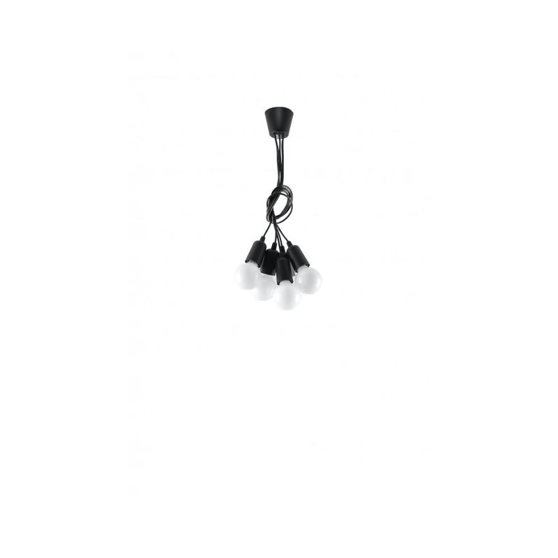Lampa wisząca DIEGO 5 czarna, nowoczesna - 25x25x90cm Sollux