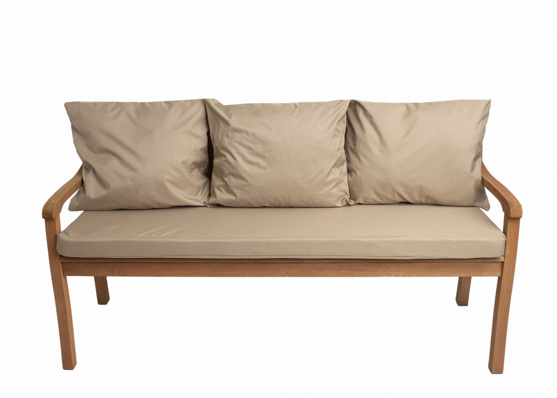 Poduszka ogrodowa na ławkę 150x60x7cm/3x50x56cm Poduszka na ławkę Beżowa poduszka na meble ogrodowe Wygodne poduszki na sofę 3 osobową balkon