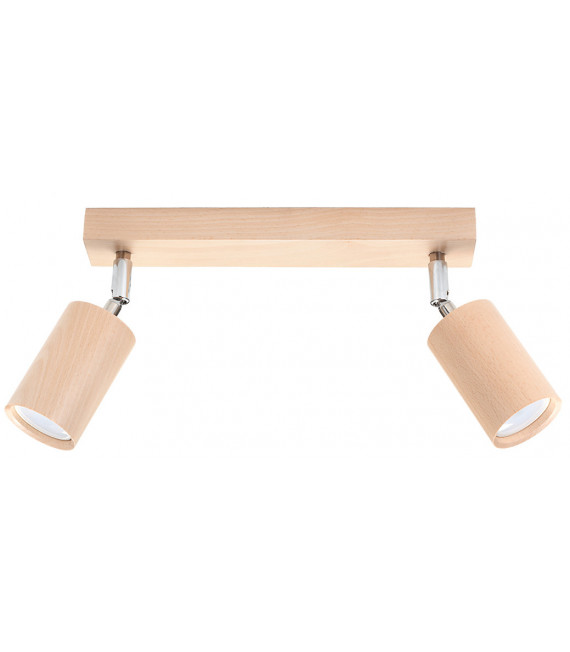 Plafon BERG 2 drewno naturalne, skandynawski - 30x5x20cm Sollux