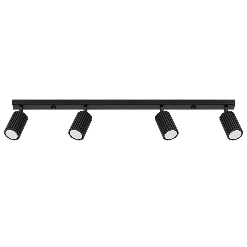 Plafon KARBON 4L czarny, minimalistyczny - 81x6.5x16.5cm Sollux