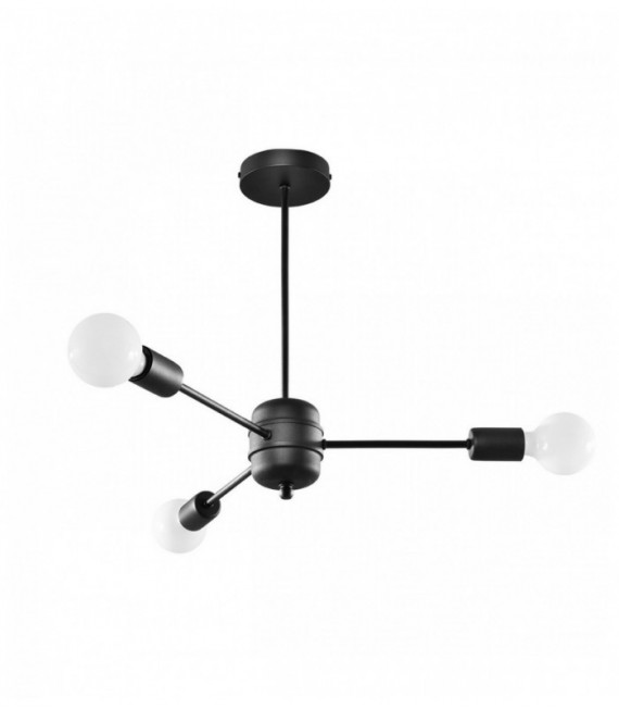 Żyrandol LANGO 3 czarny, nowoczesny - 61x61x46cm Sollux