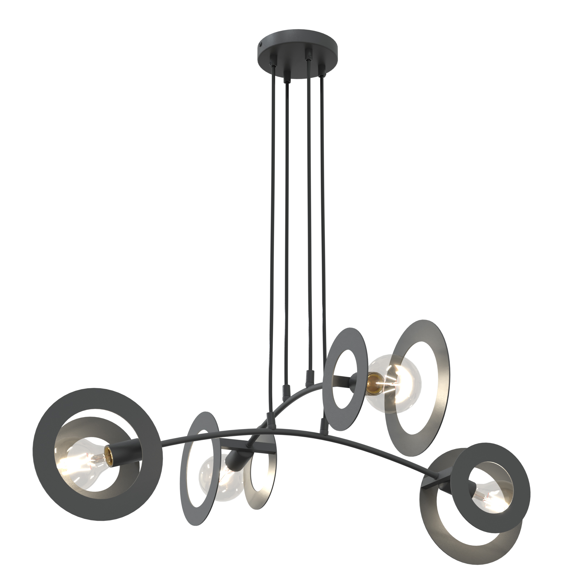 Emibig Euforia lampa wisząca 4x15 W czarna 1413/4