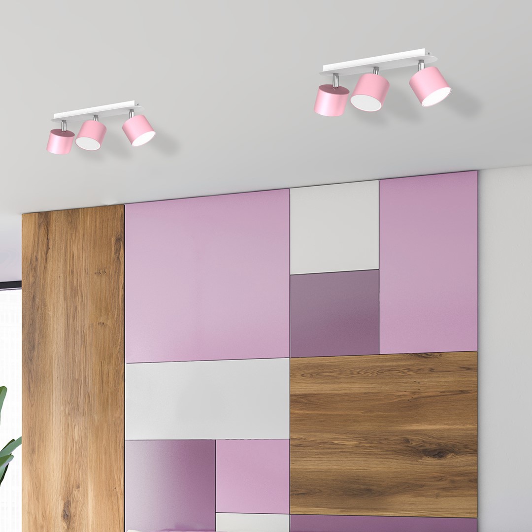 Milagro Dixie Pink lampa podsufitowa 3x11W różowy/biały MLP7611