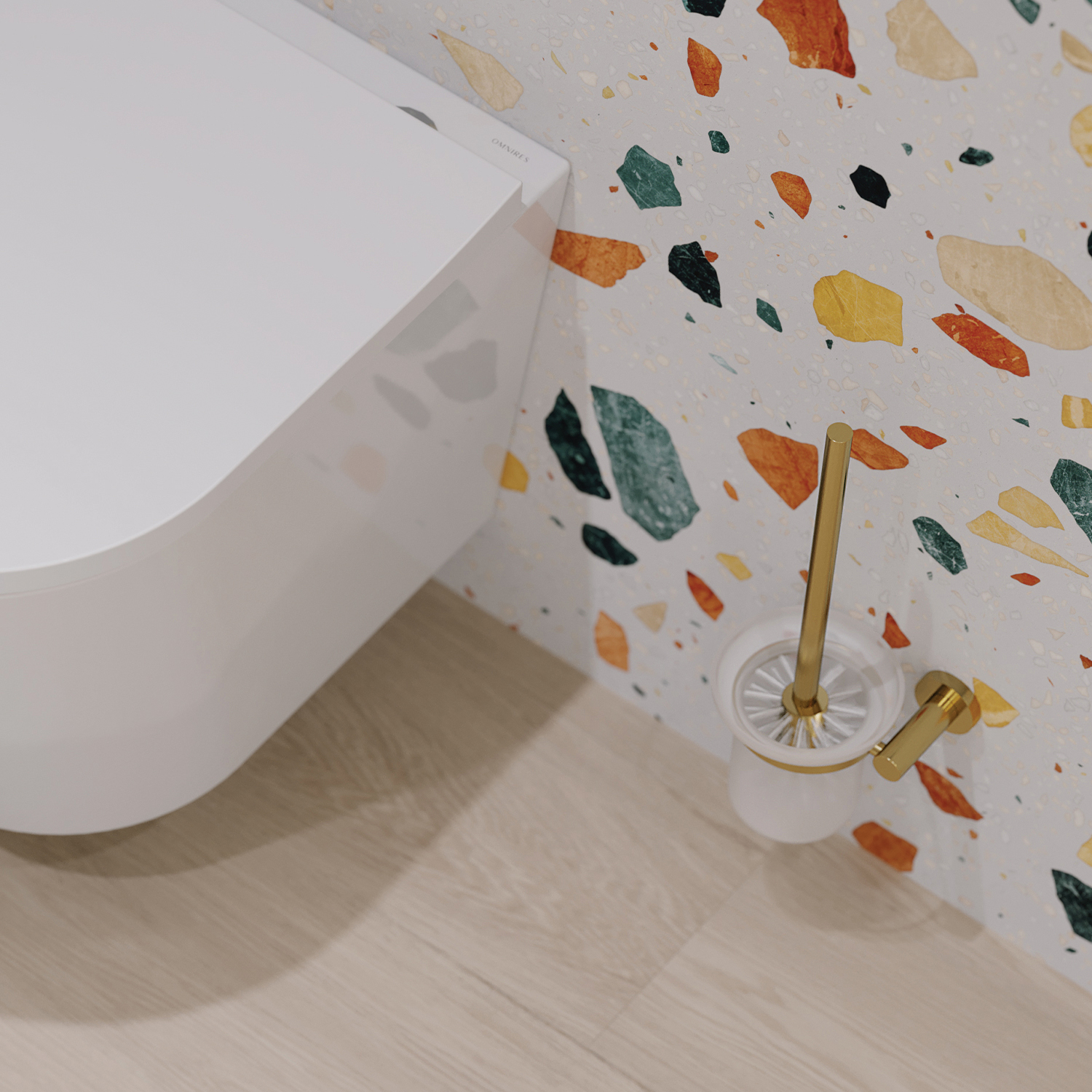 Omnires Modern Project szczotka toaletowa wisząca złoty szczotkowany MP60620GLB - Wysyłka w 24h