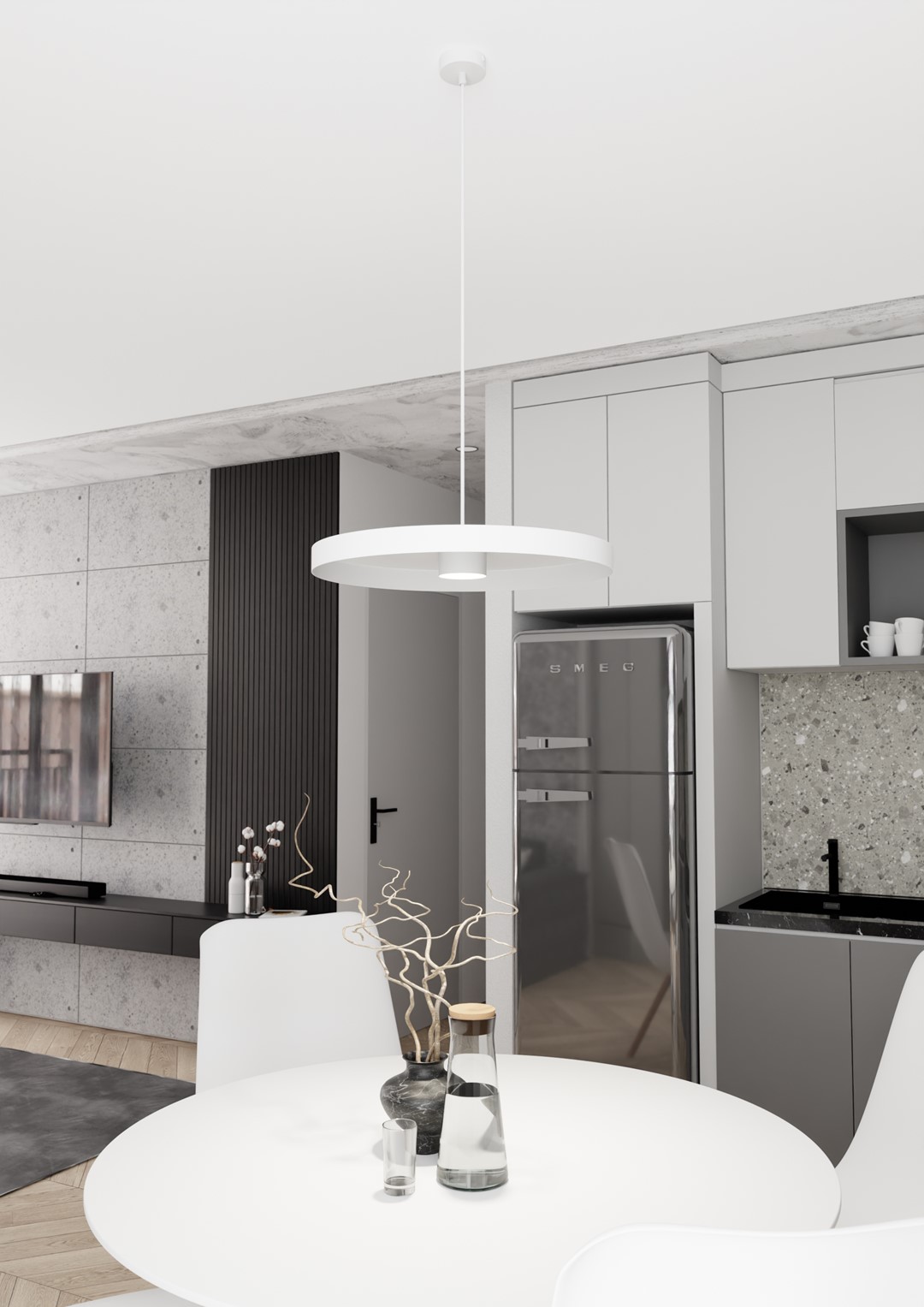 Emibig Solis lampa wisząca 1x12 W biała 1466/1L