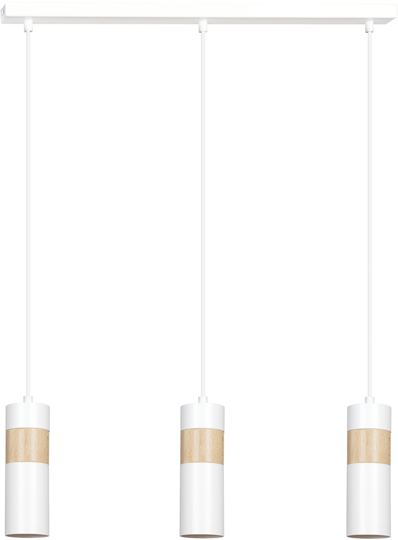 Emibig Akari lampa wisząca 3x8 W biała-drewno 733/3