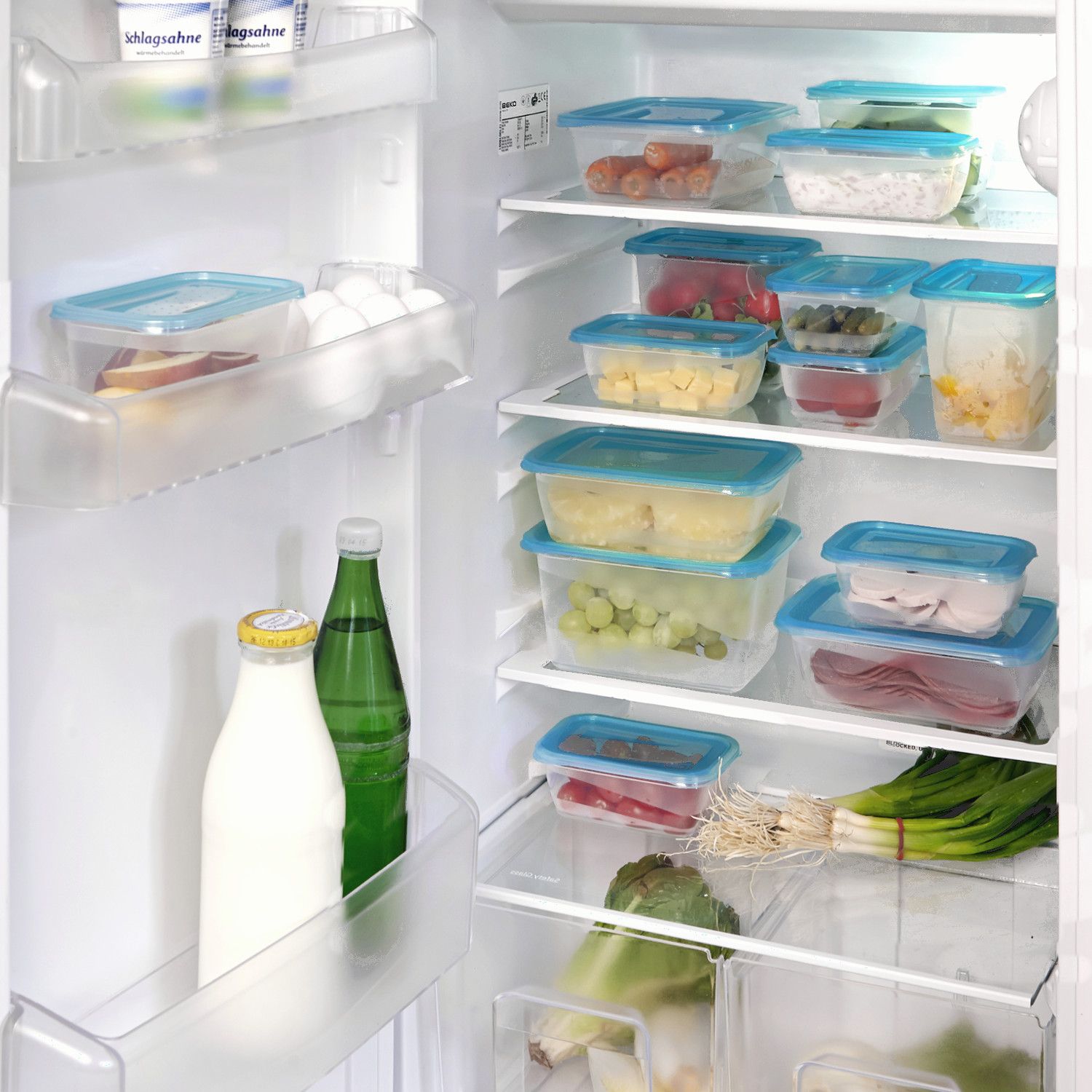 Keeeper Fredo Fresh zestaw pojemników do przechowywania 29x19x7 cm przezroczysty-niebieski 3067963200000 - Wysyłka w 24h