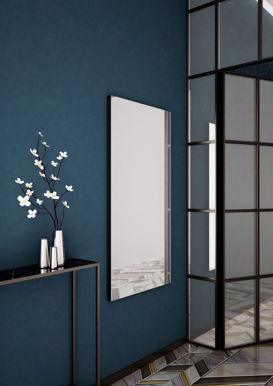 Dubiel Vitrum Box lustro łazienkowe 130x60 cm prostokątne rama czarna - Wysyłka w 24h