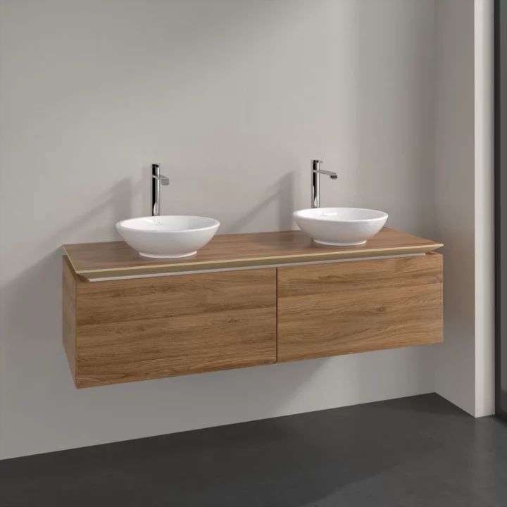 Villeroy & Boch Legato szafka 140 cm podumywalkowa wisząca podwójna Oak Kansas B59100RH