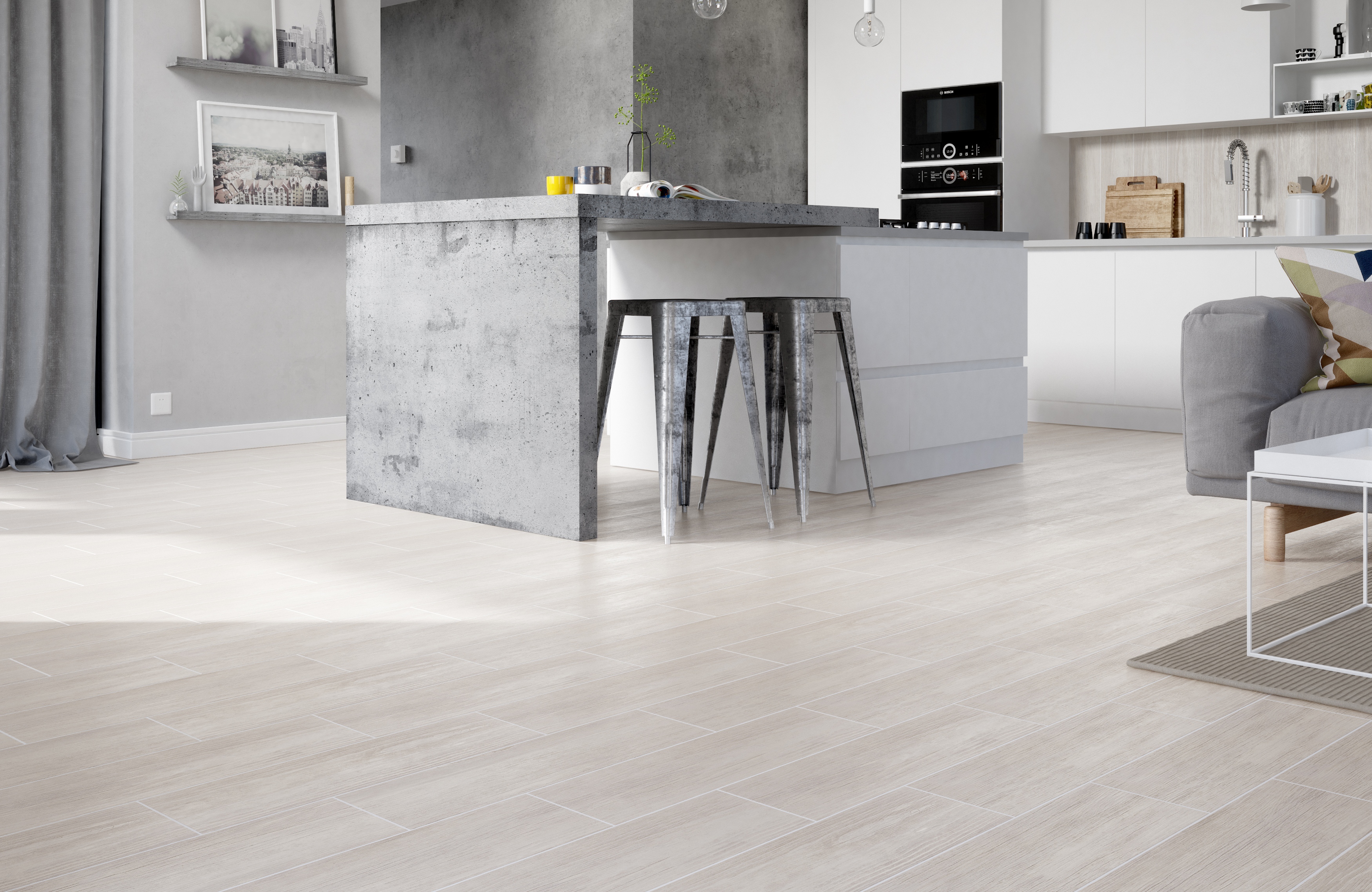 Cersanit Finwood white płytka ścienno-podłogowa 18,5x59,8 cm STR biały mat