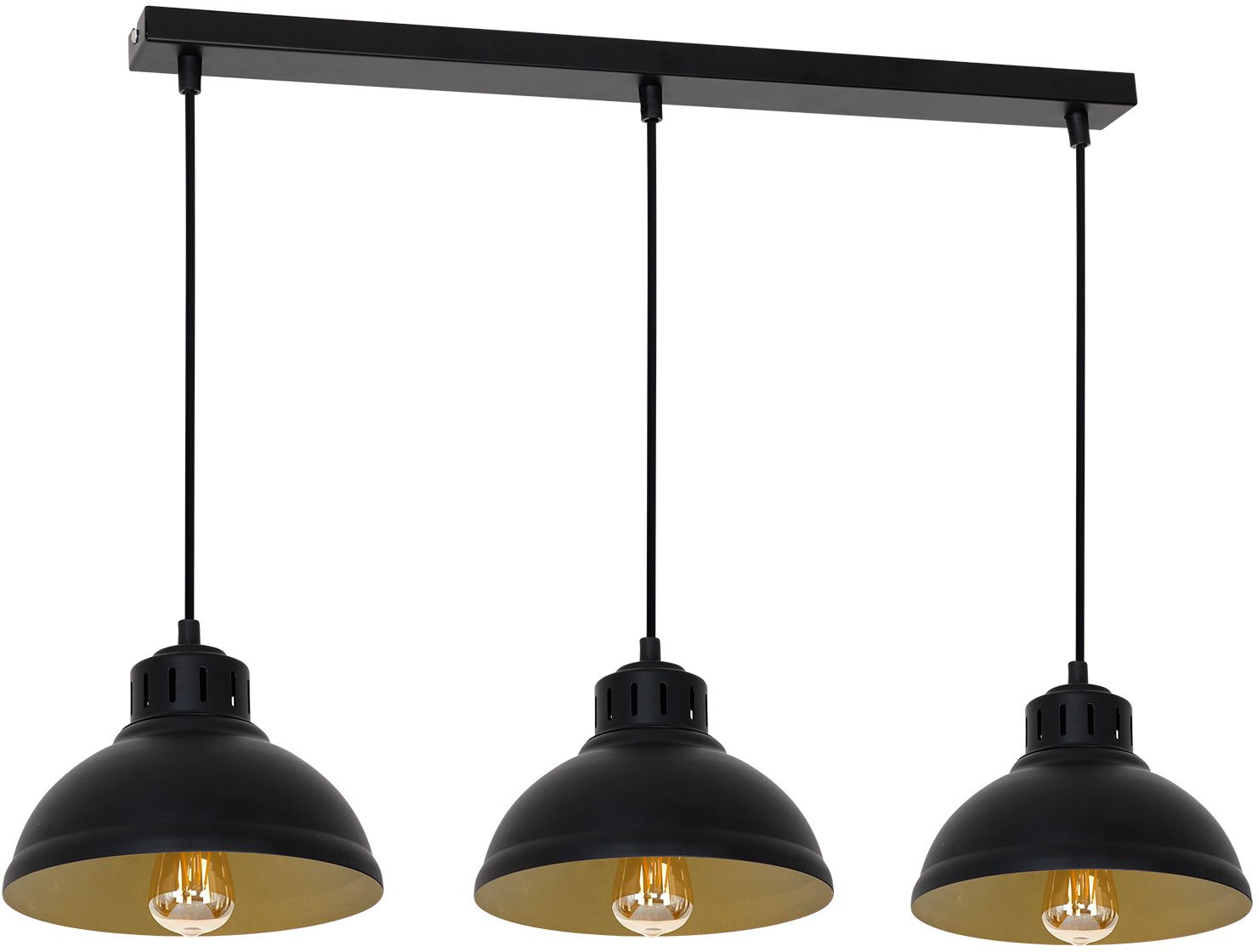 Luminex Sven lampa wisząca 3x60W czarny/złoty 9144 - Wysyłka w 24h