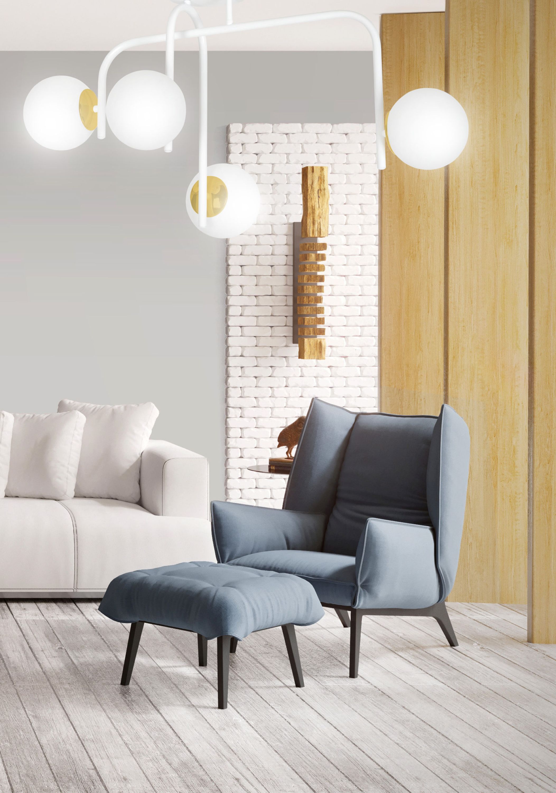 Emibig Ragnar lampa podsufitowa 4x10 W biała-złota 1033/4B