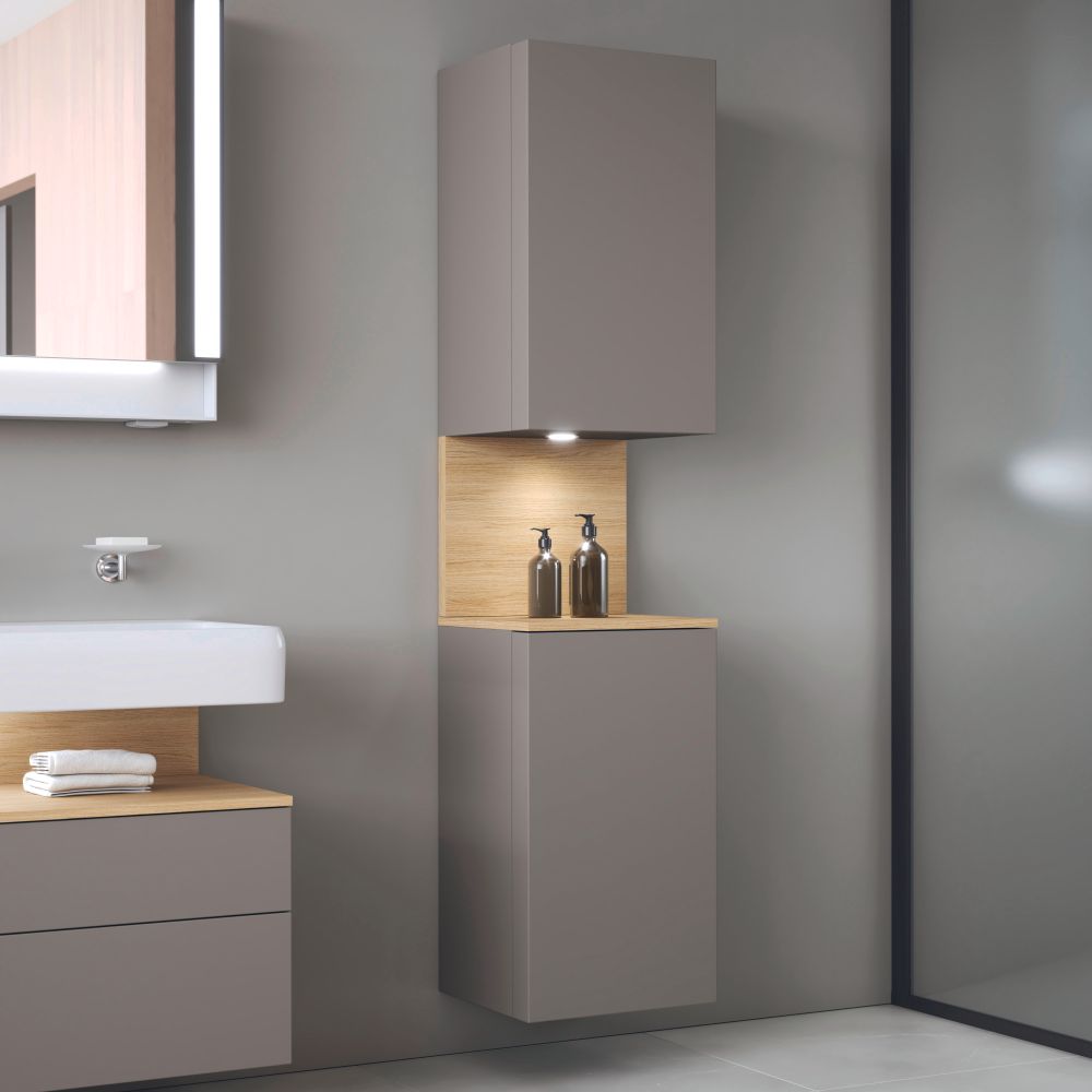 Duravit Qatego szafka boczna 176 cm wysoka wisząca prawa bazaltowy mat QA1346R30430010