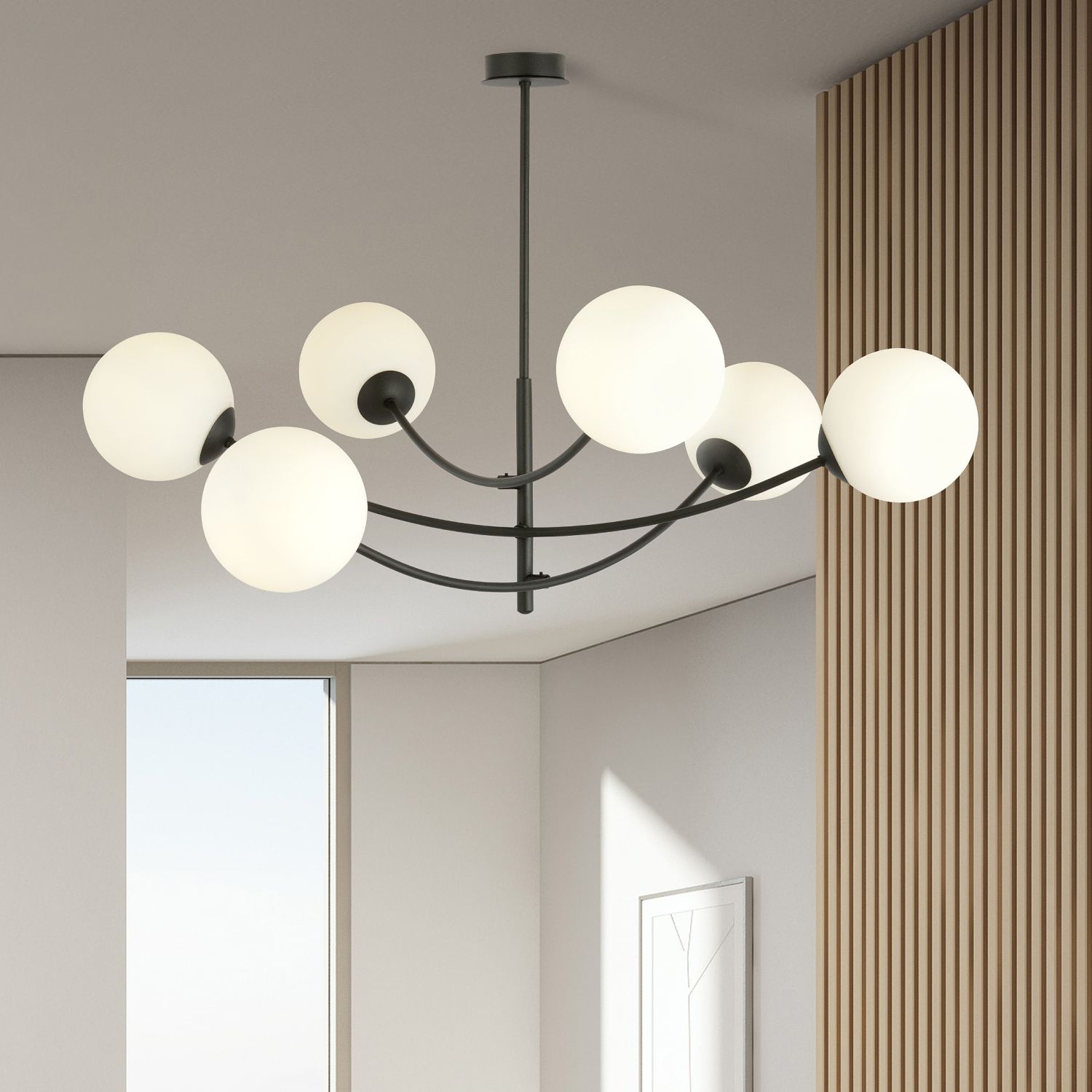 Emibig Hunter lampa podsufitowa 6x10 W czarna-opal 1102/6