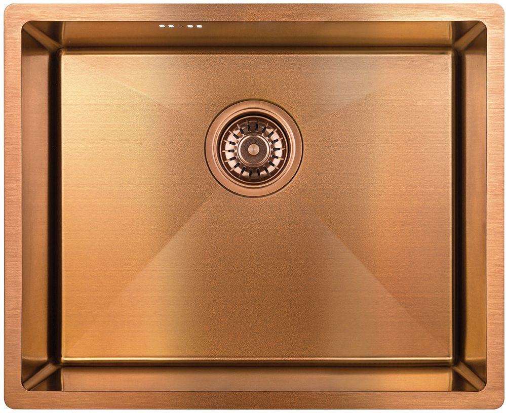 Laveo Marmara zlewozmywak stalowy z syfonem 54x44 cm miedź SAM810P - Wysyłka w 24h