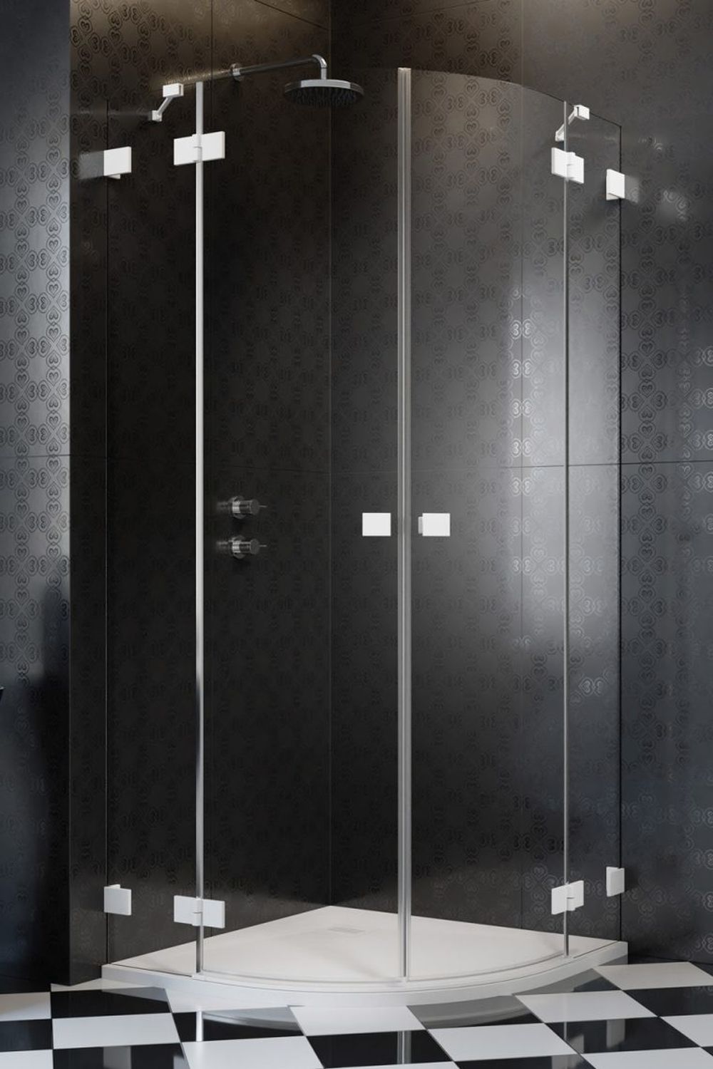 Radaway Essenza Pro White PDD kabina prysznicowa część prawa 90x90 cm półokrągła biały mat/szkło przezroczyste 10095090-04-01R