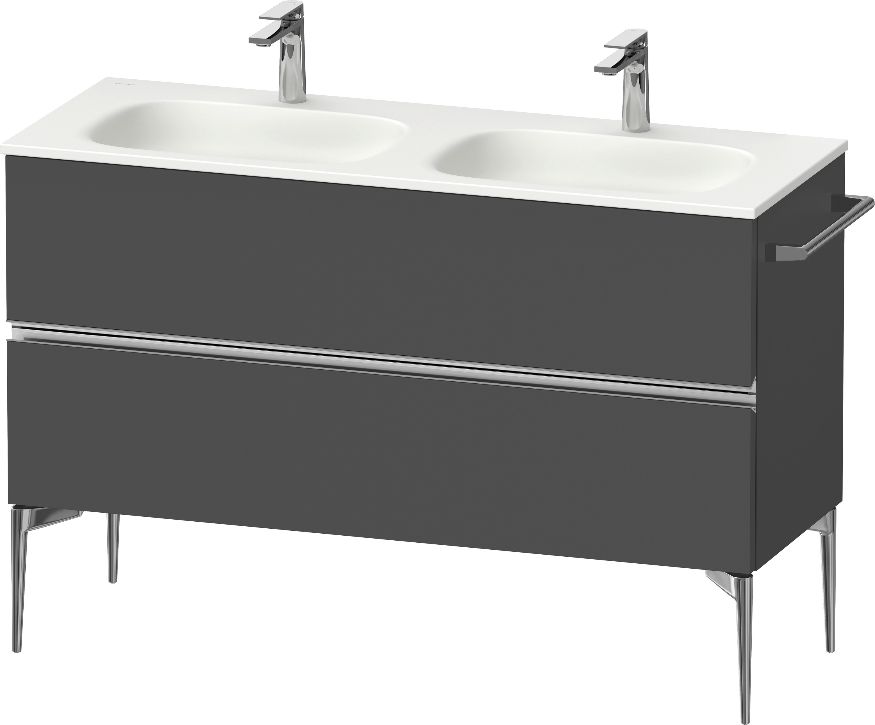 Duravit Sivida szafka 128x47,7x59,2 cm podumywalkowa wisząca grafitowa-chrom SV4654010490000
