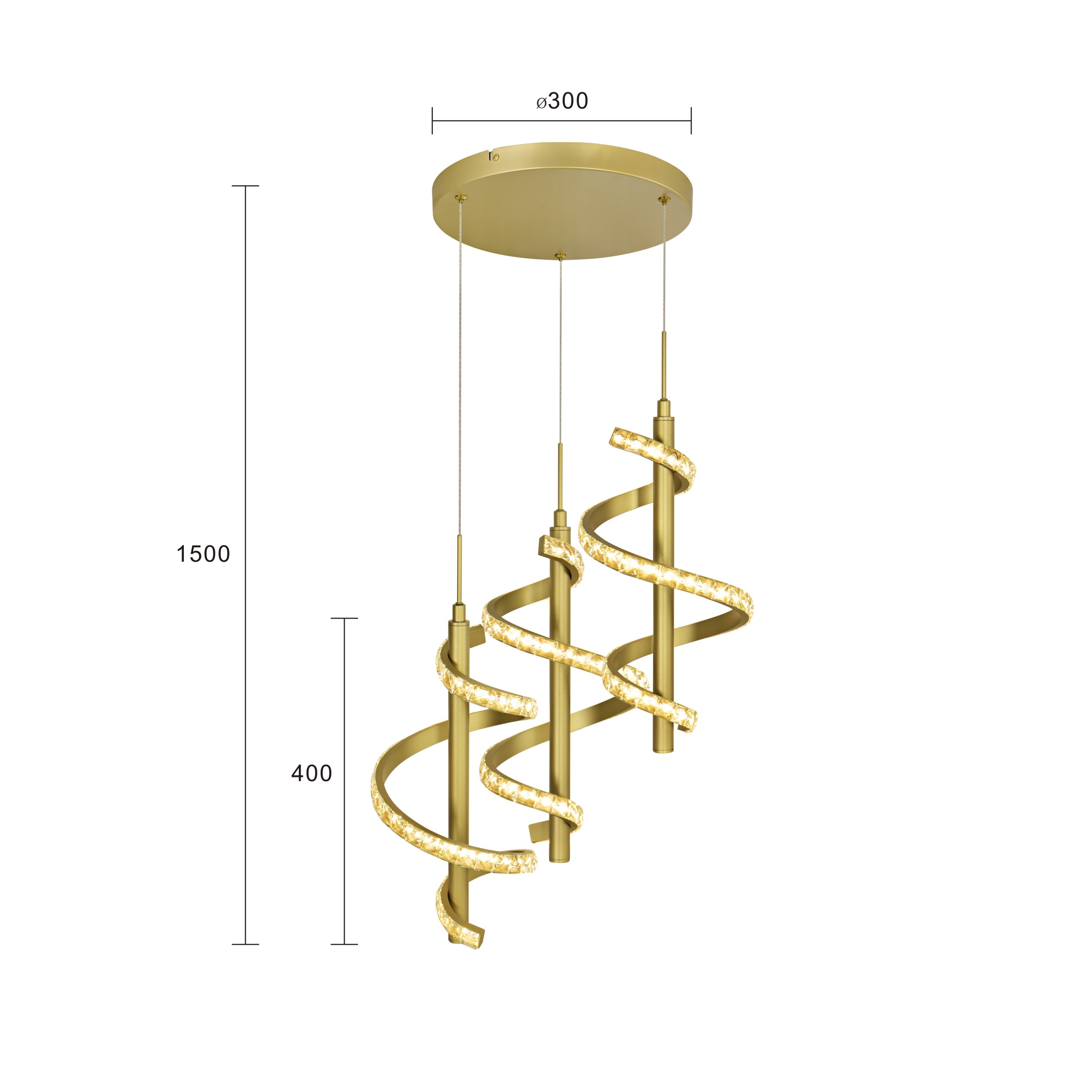 Aviano Claret lampa wisząca 3x27 W złota 9209-0315