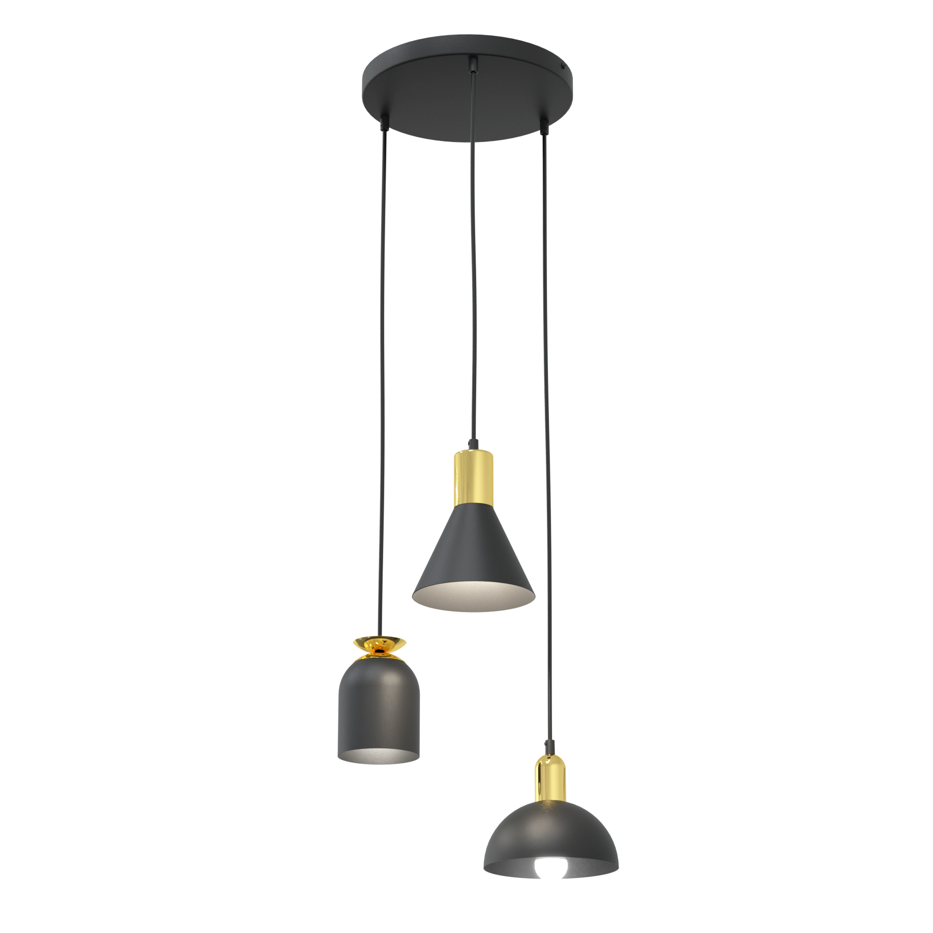 Emibig Fox lampa wisząca 3x15 W czarna 1402/3PREM