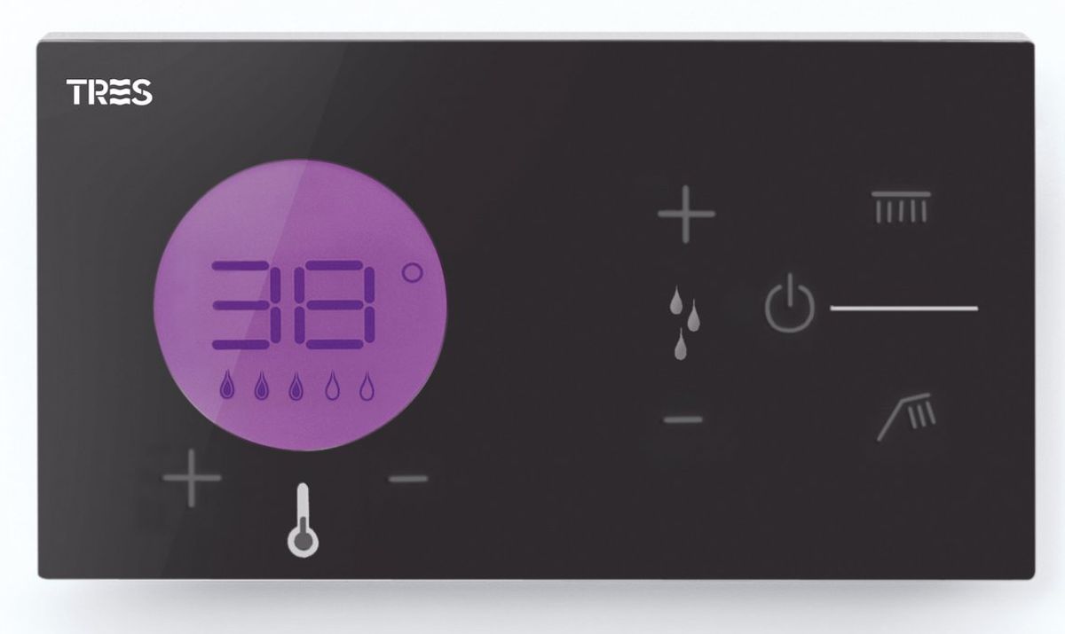 Tres Shower Technology bateria podtynkowa termostatyczna elektroniczna czarny/chrom 49288299