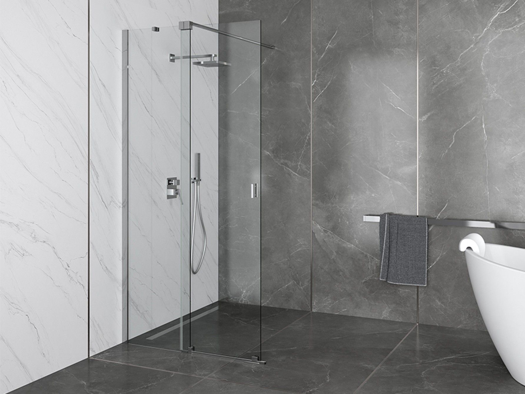 Besco Vayo Chrom ścianka prysznicowa walk-in 130 cm chrom połysk/szkło przezroczyste VY-130-200C
