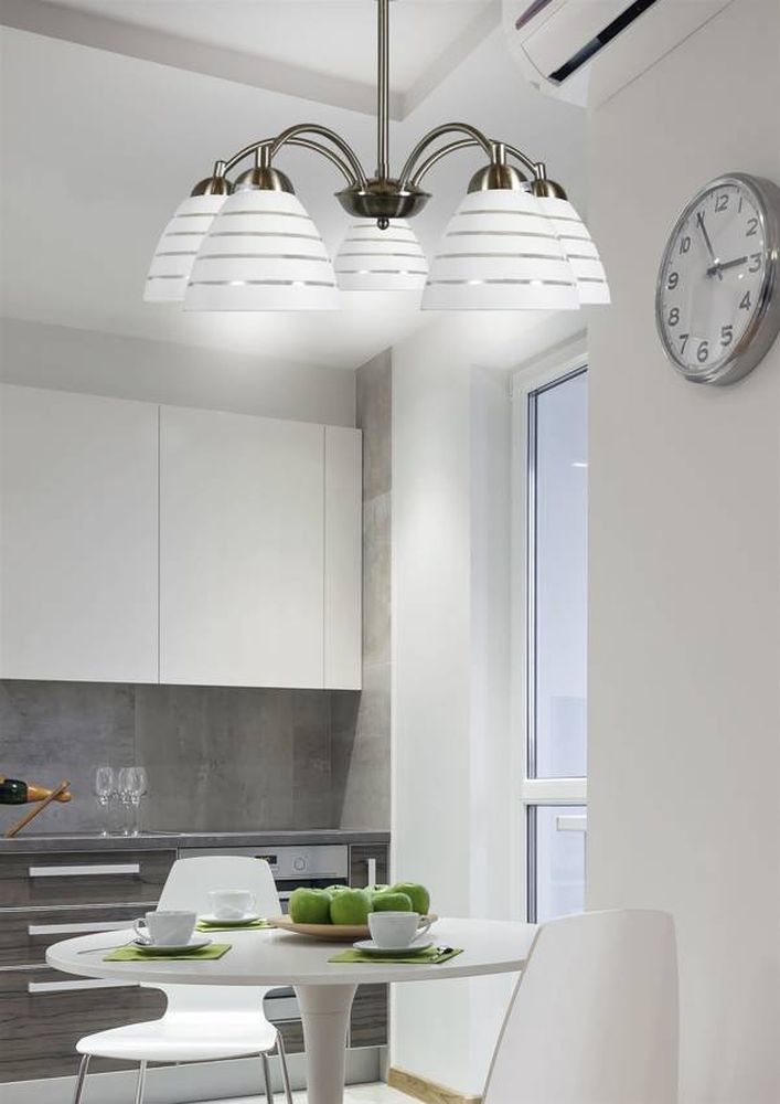 Candellux Uli lampa wiszącą 5x60W biała/satyna 35-66169