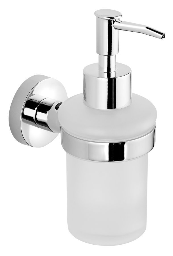 Aqualine Samba dozownik do mydła 150 ml ścienny chrom/szkło mleczne SB119