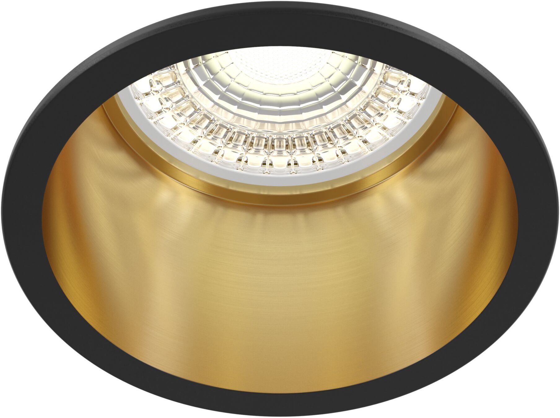 Maytoni Reif lampa do zabudowy 1x50W czarny/złoty DL049-01GB