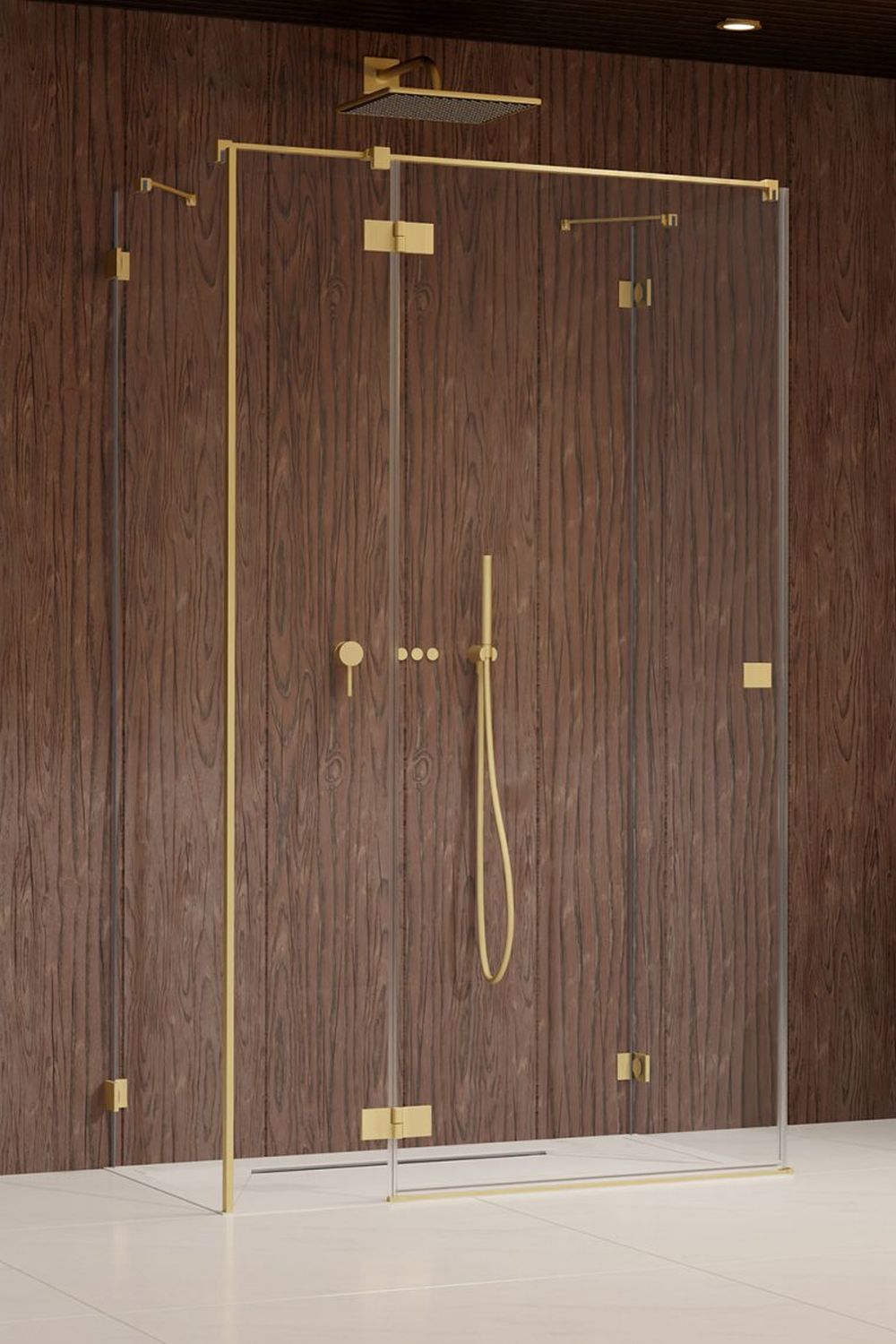 Radaway Essenza Pro Brushed Gold KDJ+S drzwi prysznicowe 120 cm lewe złoty szczotkowany/szkło przezroczyste 10097312-99-01L