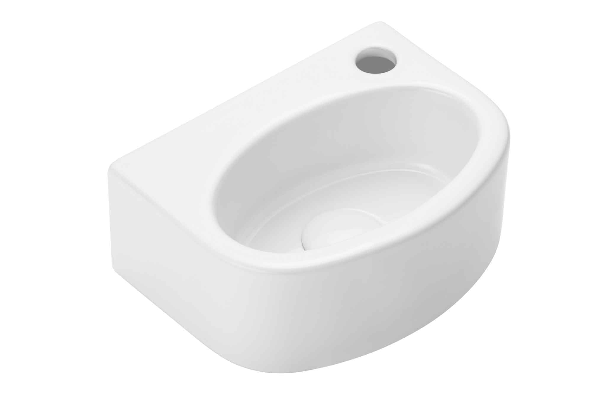 Uptrend Bambino umywalka 31x23,5 cm półokrągła biały połysk TR41037 - Wysyłka w 24h
