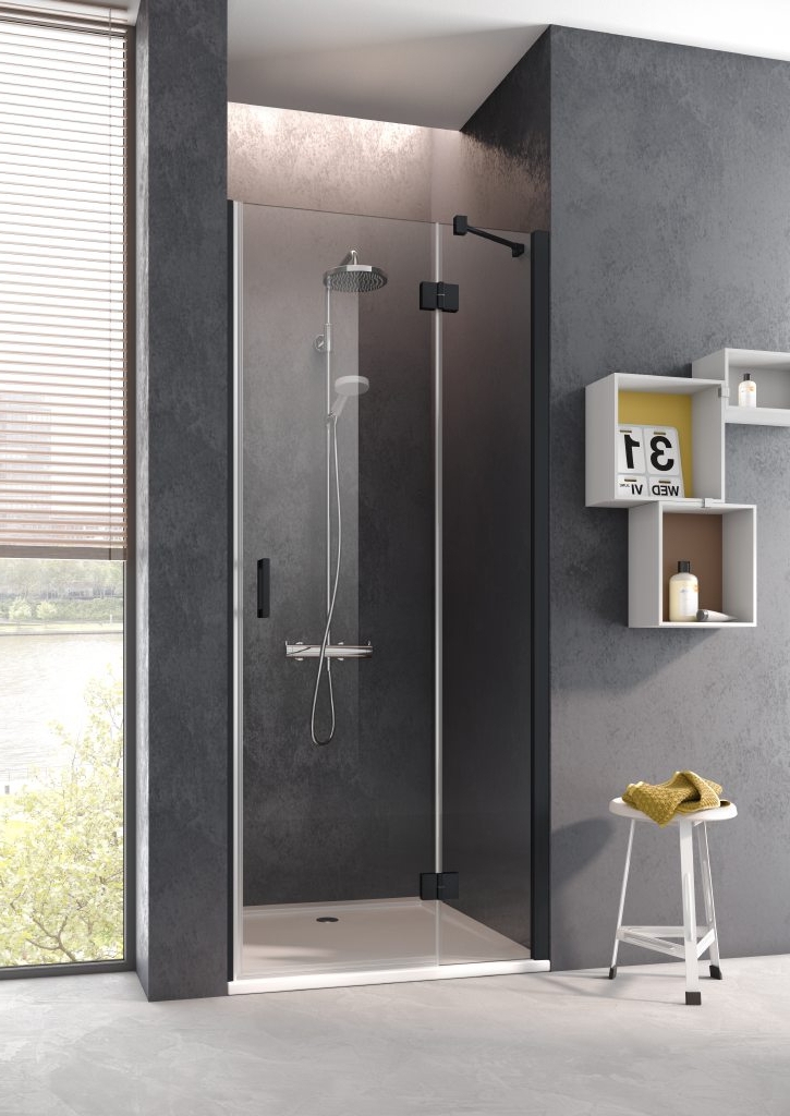 Kermi Osia OS SFR drzwi prysznicowe 120 cm prawe czarny soft/szkło przezroczyste OSSFR120203PK