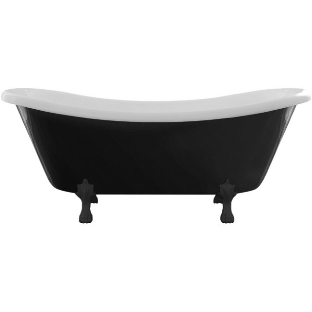 BESCO Wanna wolnostojąca AMELIA BLACK&WHITE 190x77 cm nogi czarne