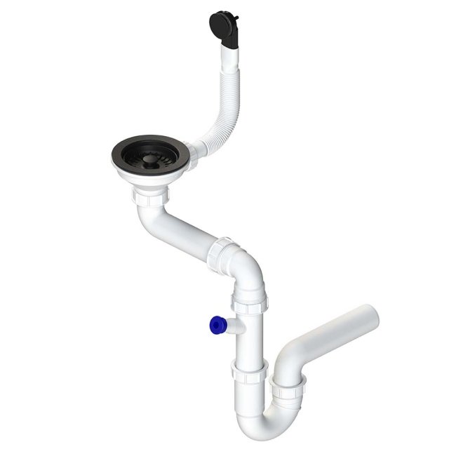 LAVEO Syfon typu SPACE SAVING 3,5" do zlewozmywaków 1-komorowych