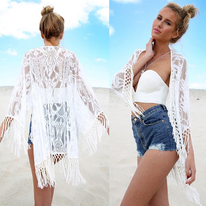 Pareo narzutka na plażę Tassel