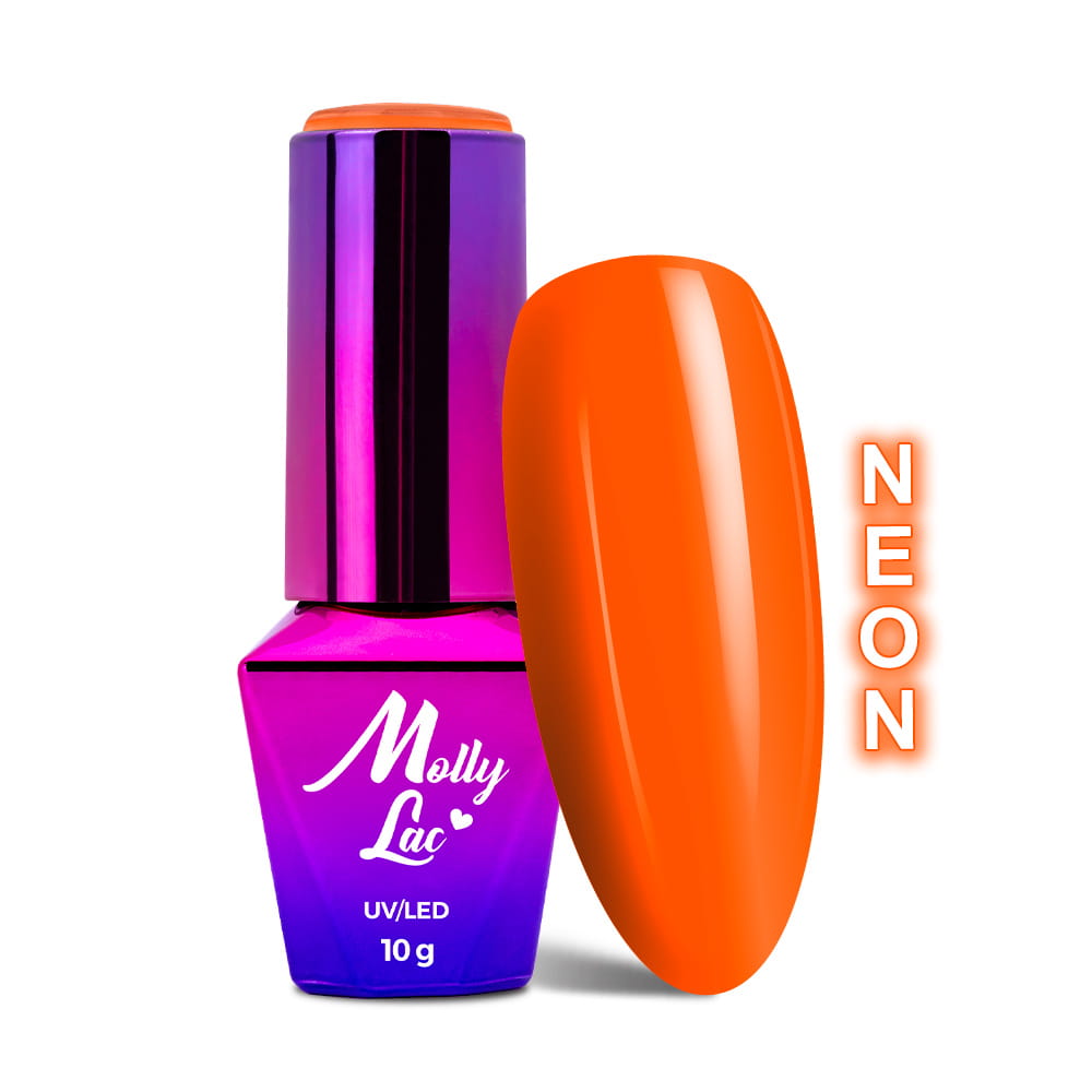 Lakier hybrydowy MollyLac Bubble Tea Passion Fruit Neon 10 g Nr 131
