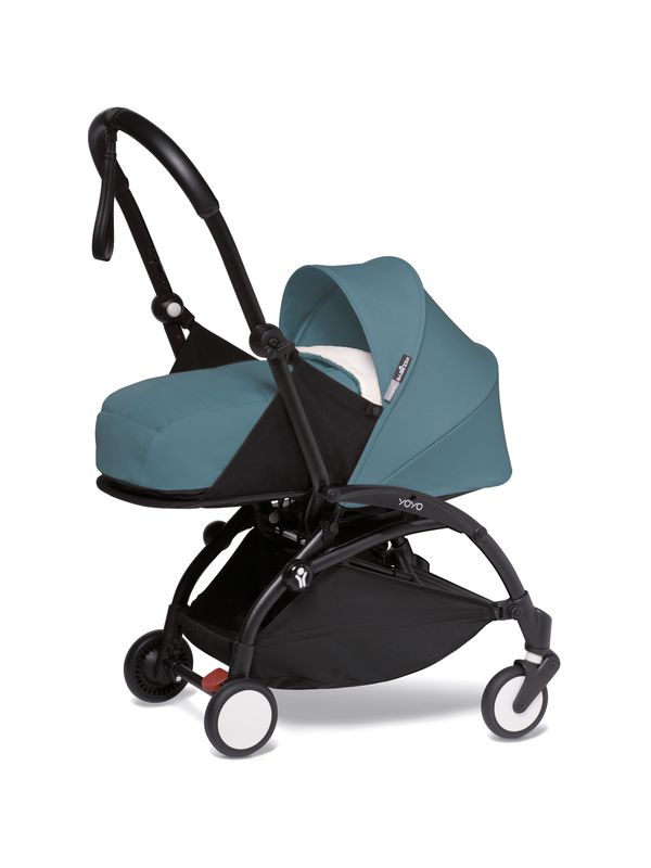 Babyzen Yoyo 2 - wózek głęboko-spacerowy z zestawem dla noworodka-Aqua/ Czarna rama